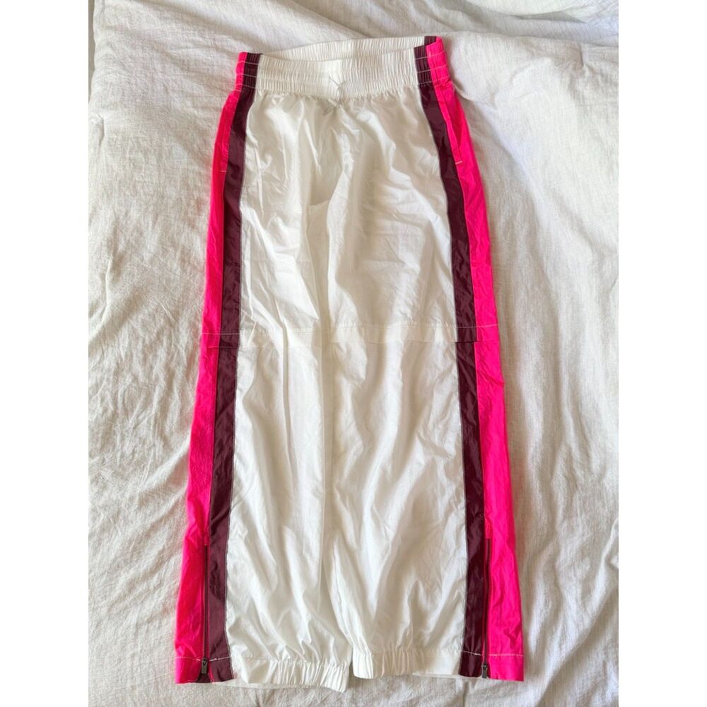 FP Movement by Free People White Track Pants with Pink Side Stripe - Picture 2 of 5